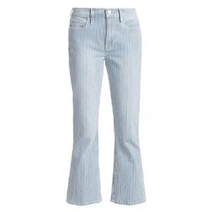 FRAME Denim Engineer Stripe Crop Mini Bootcut Normandie Blue/White Sz 27